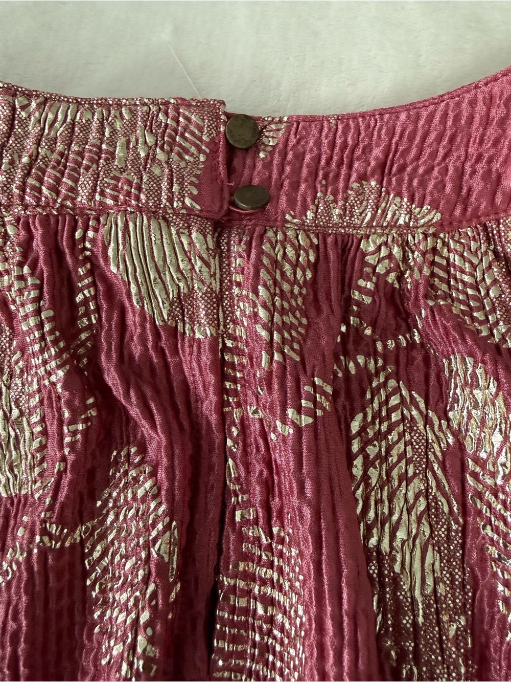 Anthropologie Feather Bone Halter Tank Top Blouse Crinkle Floral Large Pink E10 - Picture 7 of 7